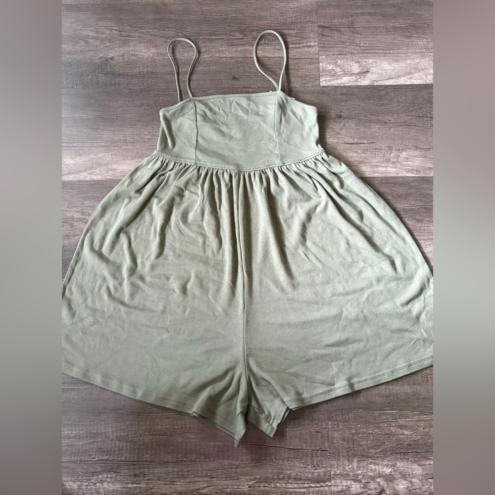 NWT American Eagle Spaghetti Strap Olive Green Romper
